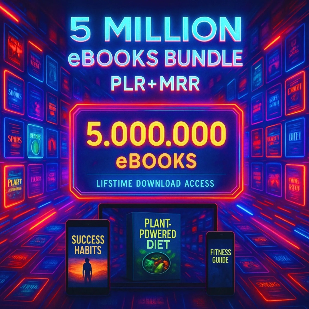 5 Million eBook Mega Bundle: Includes PLR & MRR for Passive Income