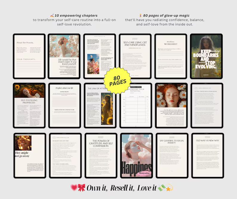 PLR Self Care eBook How To Love Your Self More :Happiness Through Self Care - Image 3