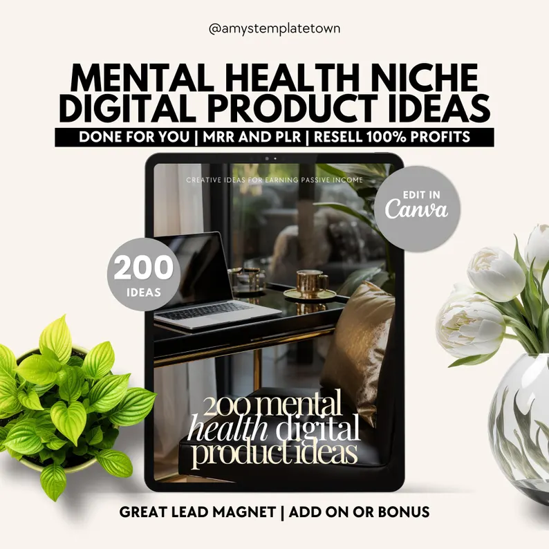 Mental Health Niche: 200 DIY Digital Product Ideas with MRR and PLR Rights Included - Image 3