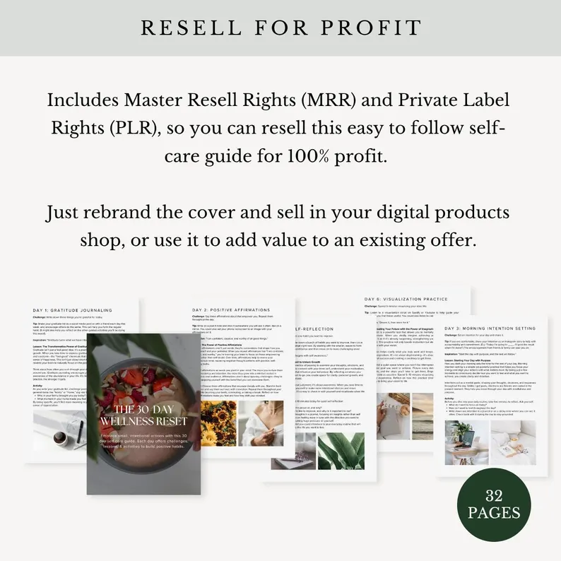 30-Day Wellness Reset eBook – Includes MRR + PLR License | Digital Download and Editable Canva Template for Wellness Coaches - Image 4
