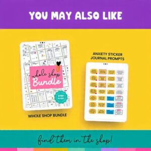Mental Health Journal Prompt Stickers (PLR Resell Rights) | Digital Planner Stickers | Editable Canva Template | Pre-Cropped PNGs | Anxiety and Self-Love | GoodNotes Compatible