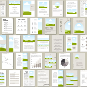 Canva eBook Template, Course WorkBook Template, How to Create e-Book, 250 page book Template