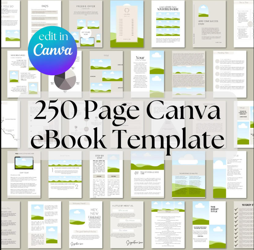 Canva eBook Template, Course WorkBook Template, How to Create e-Book, 250 page book Template - Image 4